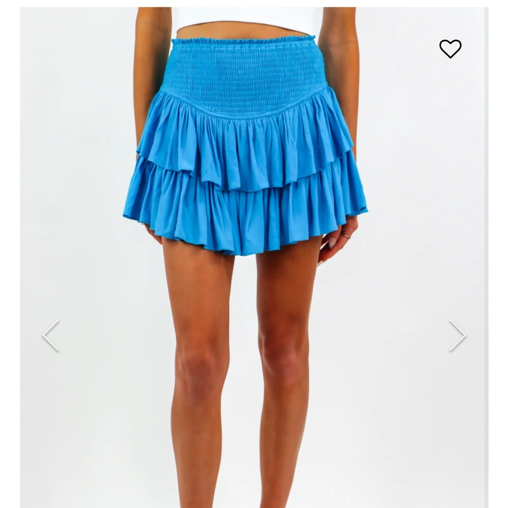 Rock n Rags Blue Ruffle Sunshine Daisy Mini Skirt